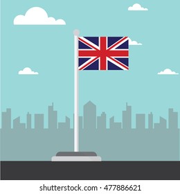 britain flag flat design vector