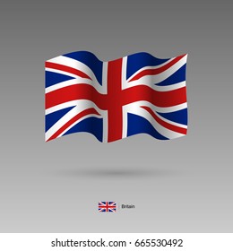 Britain flag. Official colors and proportion correctly. High detailed vector illustration. 3d and isometry. EPS10