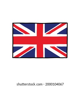 britain flag, Union Jack doodle icon, vector illustration