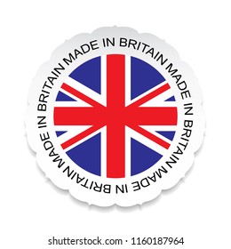 Britain Flag vector.Britain national official colors, Made in Britain a white background.