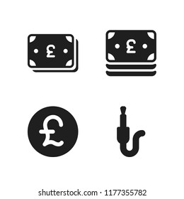 britain icon. 4 britain vector icons set. pound sterling, jack and pound icons for web and design about britain theme