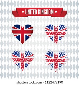 Britain with love. Design vector broken heart with flag inside.