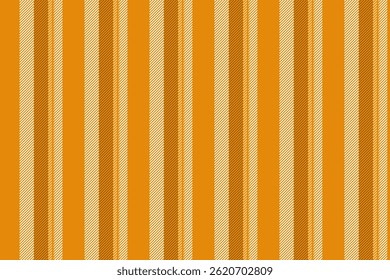 Britain seamless background fabric, hotel vertical pattern stripe. Folded lines vector textile texture in orange and white colors palette.