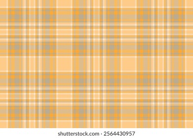 Britain tartan textile plaid, spanish background texture pattern. Teenager seamless vector check fabric in pastel and orange colors.