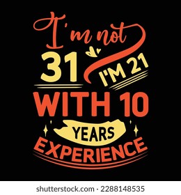 Brithday years experience t shirt design svg