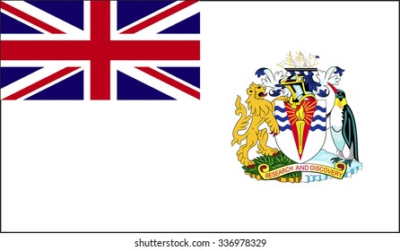 British Antarctic Territory flag. Flag for Independence Day. British Antarctic Territory national symbol. Official colors and proportion of flag. Vector illustration