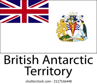 BRITISH ANTARCTIC TERRITORY FLAG VECTOR FOR SOCIAL MEDIA AND PRINT MEDIA