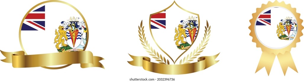 british antarctic territory flags. Symbols of countries map