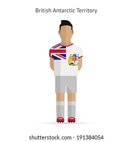 British Antarctic Territory football player. Soccer uniform. Vector illustration.