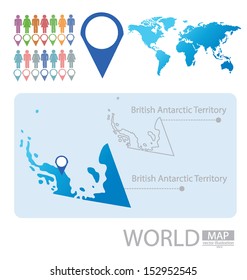 British Antarctic Territory. World Map. vector Illustration.