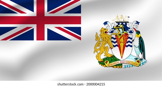 British Antartic Territory waving flag. Vector editable.