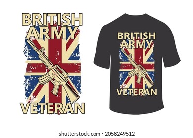 British Army Veteran T-Shirt Design Template