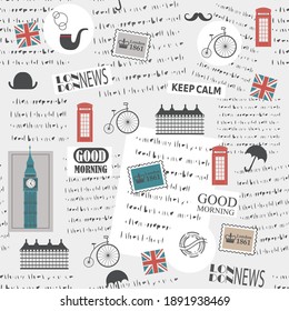 british background with news texture for textile, fabric, print, wallpaper