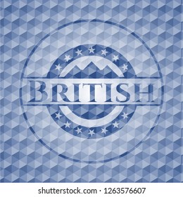 British blue hexagon emblem.