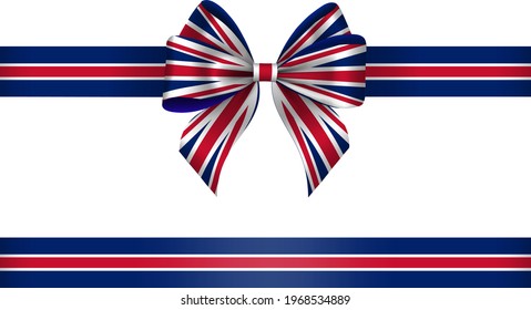 British bow and ribbon. United Kingdom bow with ribbon vector