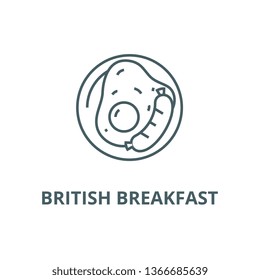 British breakfast line icon, vector. British breakfast outline sign, concept symbol, flat illustration