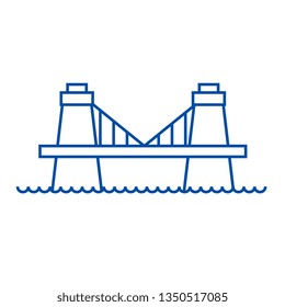 British bridge line icon concept. British bridge flat  vector symbol, sign, outline illustration.