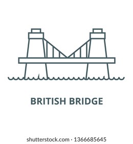 British bridge line icon, vector. British bridge outline sign, concept symbol, flat illustration