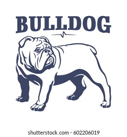 British bulldog mascot emblem. Dog vector illustration