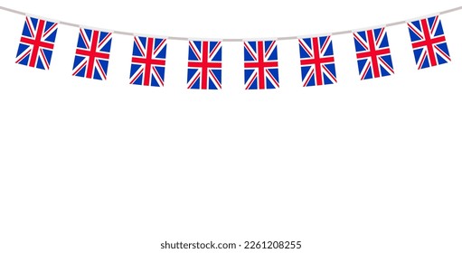 British bunting jack union jubilee uk royal england vector background