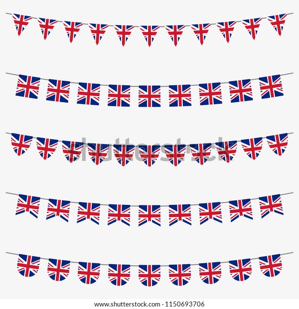 British Bunting Set Uk Flags Great Stock Vector (Royalty Free ...