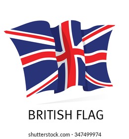 British Canvas Waving Flag In Vector