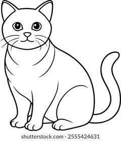 
The "British cat" line art vector design is a visually captivating representation of a feline silhouette crafted using minimalistic yet expressive lines. This artwork blends creativity and precision