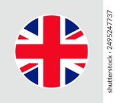  British circle flag. UK flag. Standard color. 