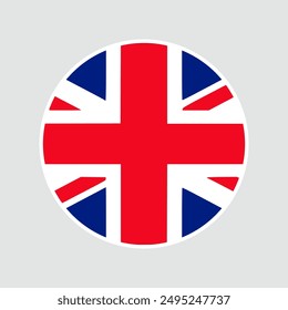  British circle flag. UK flag. Standard color. 