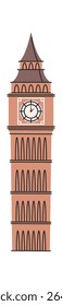 British clock tower attraction cartoon