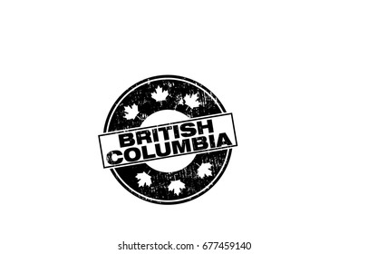 British Columbia B.C. Province Canada Round Grunge Stamp