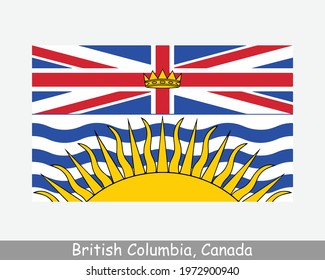 British Columbia Canada Flag. Canadian Province Banner. Flag of BC, CA. EPS Vector Illustration