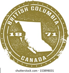 British Columbia Canada Vintage Style Stamp