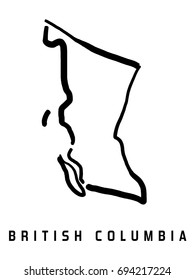 British Columbia map outline - smooth simplified Canadian province shape map vector.