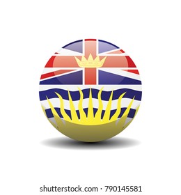 British Columbia national circle button flag background texture. Vector illustration.