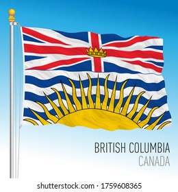 British Columbia official flag, Canada, vector illustration