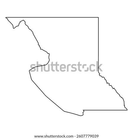 British Columbia Outline Clean Vector Map border, Western Canadian Province
