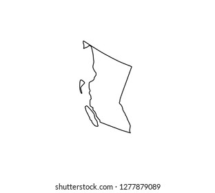 British Columbia outline map Canada province North America region 