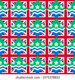 british and cumberland flag, seamless pattern. vector background
