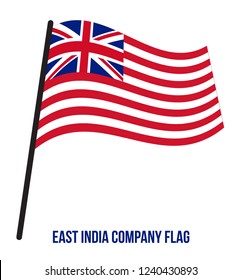 British East India Company (1733-1833) Flag Waving Vector Illustration on White Background. Indian Historical Flag.