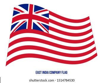 British East India Company (1733-1833) Flag Waving Vector Illustration on White Background. Indian Historical Flag.
