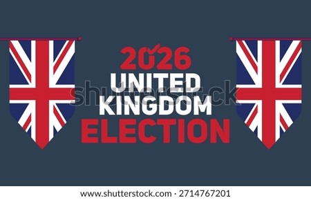 British Election Concept Illustration with Union Jack Flag Background