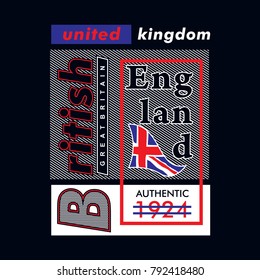 British England Typography T Shirt Design Stock Vector (Royalty Free ...