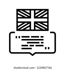 british english line icon vector. british english sign. isolated contour symbol black illustration