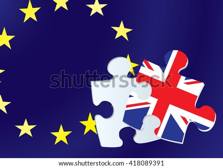 British exit from the european union with flags from europe and Britain