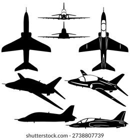 British fighter jet vector set for laser and plasma cut