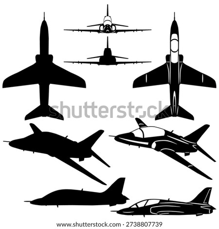 British fighter jet vector set for laser and plasma cut