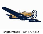 British fighter plane in WWII vector illustration 