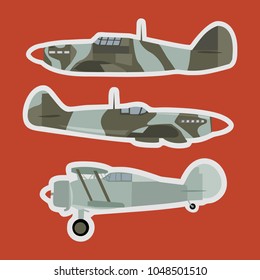 British fighter plane in WWII vector illustration