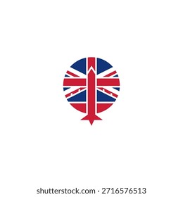 Design der britischen Flagge und des Flugzeuglogos.